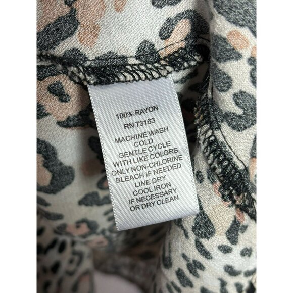 Cupio Curvy Womens Button Front Tunic Blouse Size 3X Leopard Print Sleeveless - Picture 8 of 11